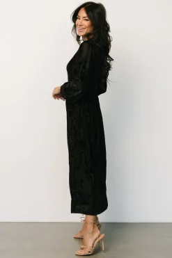 Best Baltic Born Christine Velvet Embossed Midi Dress | Black