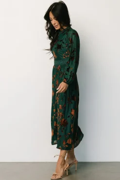 Discount Baltic Born Christine Velvet Embossed Midi Dress | Jade