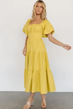 Fashion Baltic Born Cindy Puff Sleeve Tiered Dress | Lemongrass