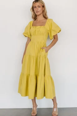 Fashion Baltic Born Cindy Puff Sleeve Tiered Dress | Lemongrass