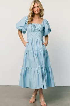 Sale Baltic Born Cindy Puff Sleeve Tiered Dress | Blue