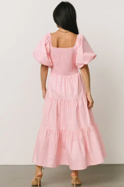 Sale Baltic Born Cindy Puff Sleeve Tiered Dress | Pink