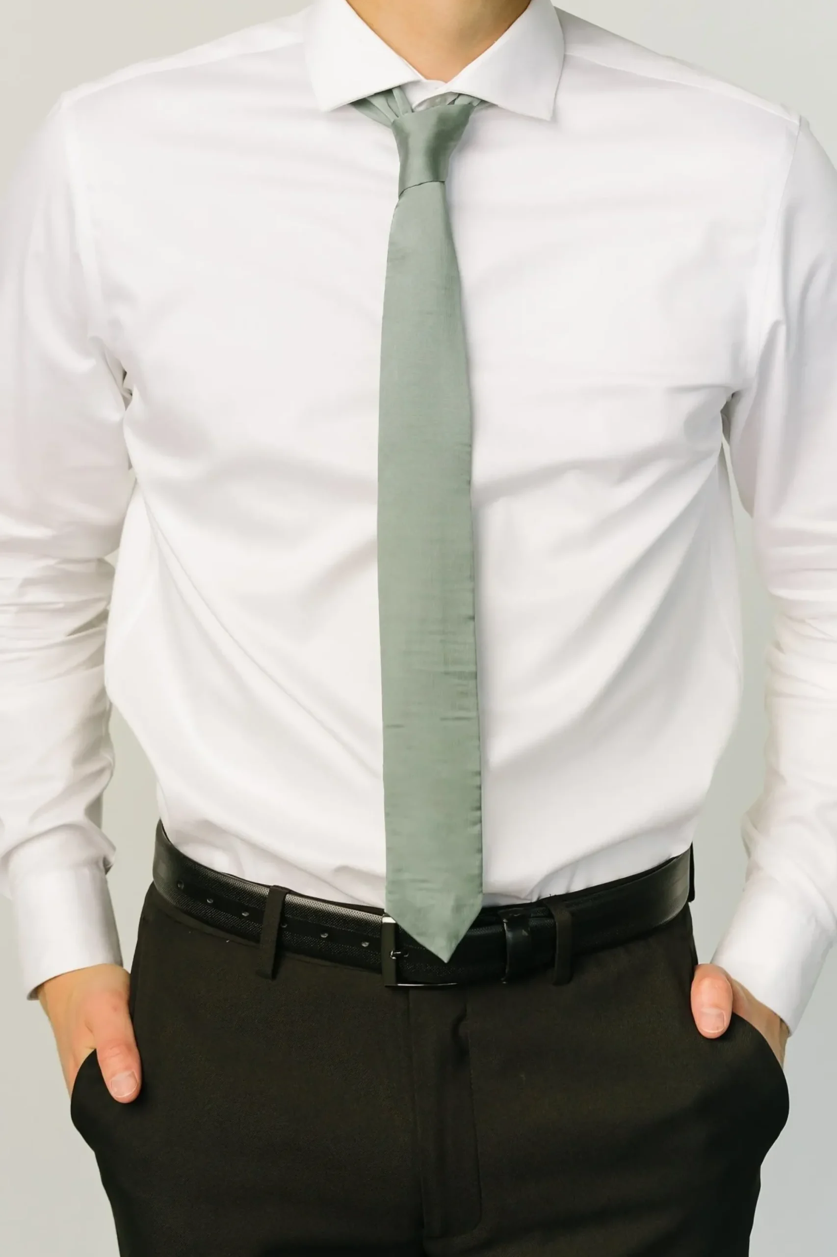 Sale Baltic Born Classic Satin Tie | Eucalyptus