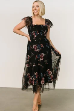 Clearance Baltic Born Clementine Tulle Midi Dress | Black Multi