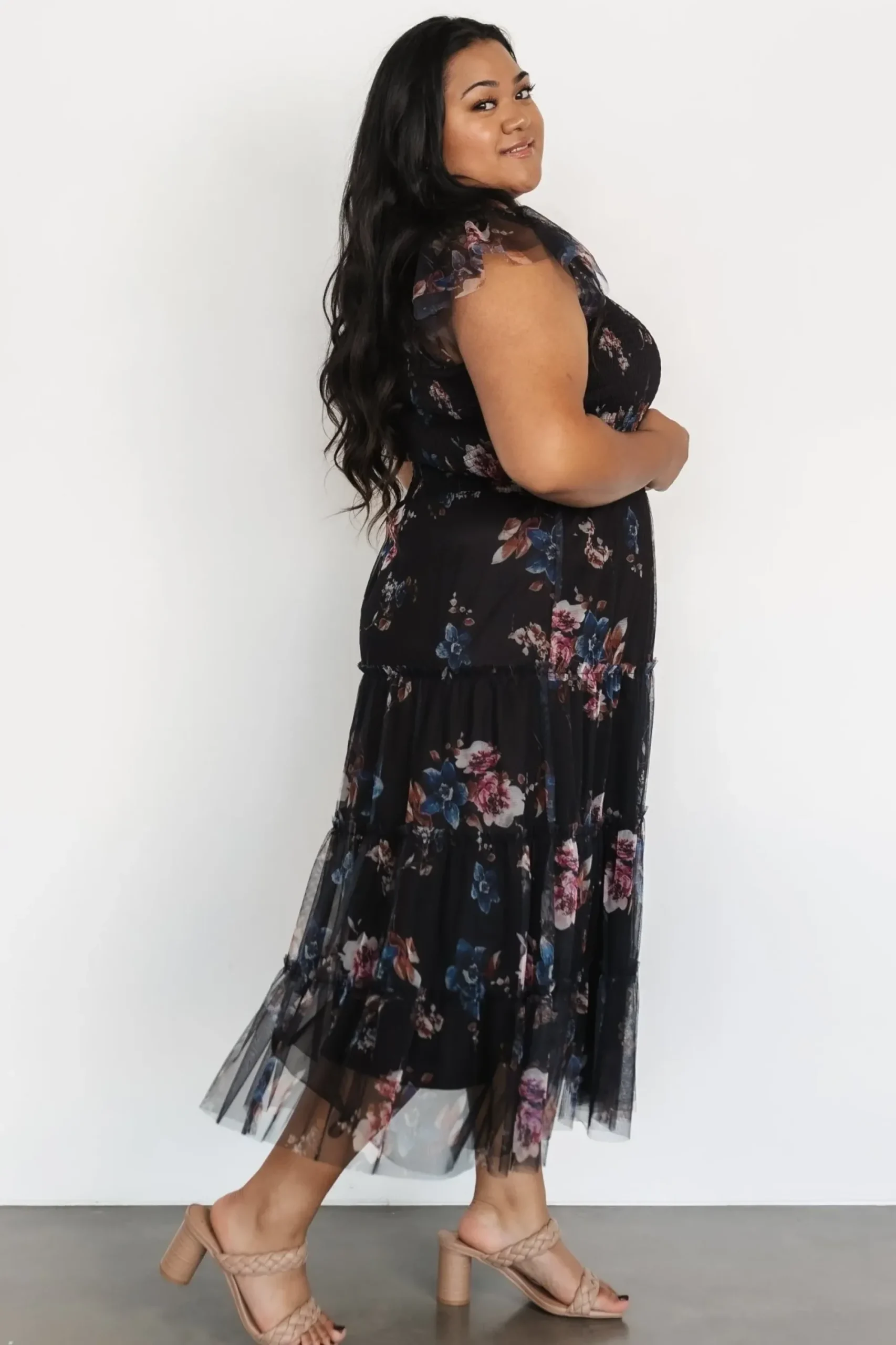 Clearance Baltic Born Clementine Tulle Midi Dress | Black Multi