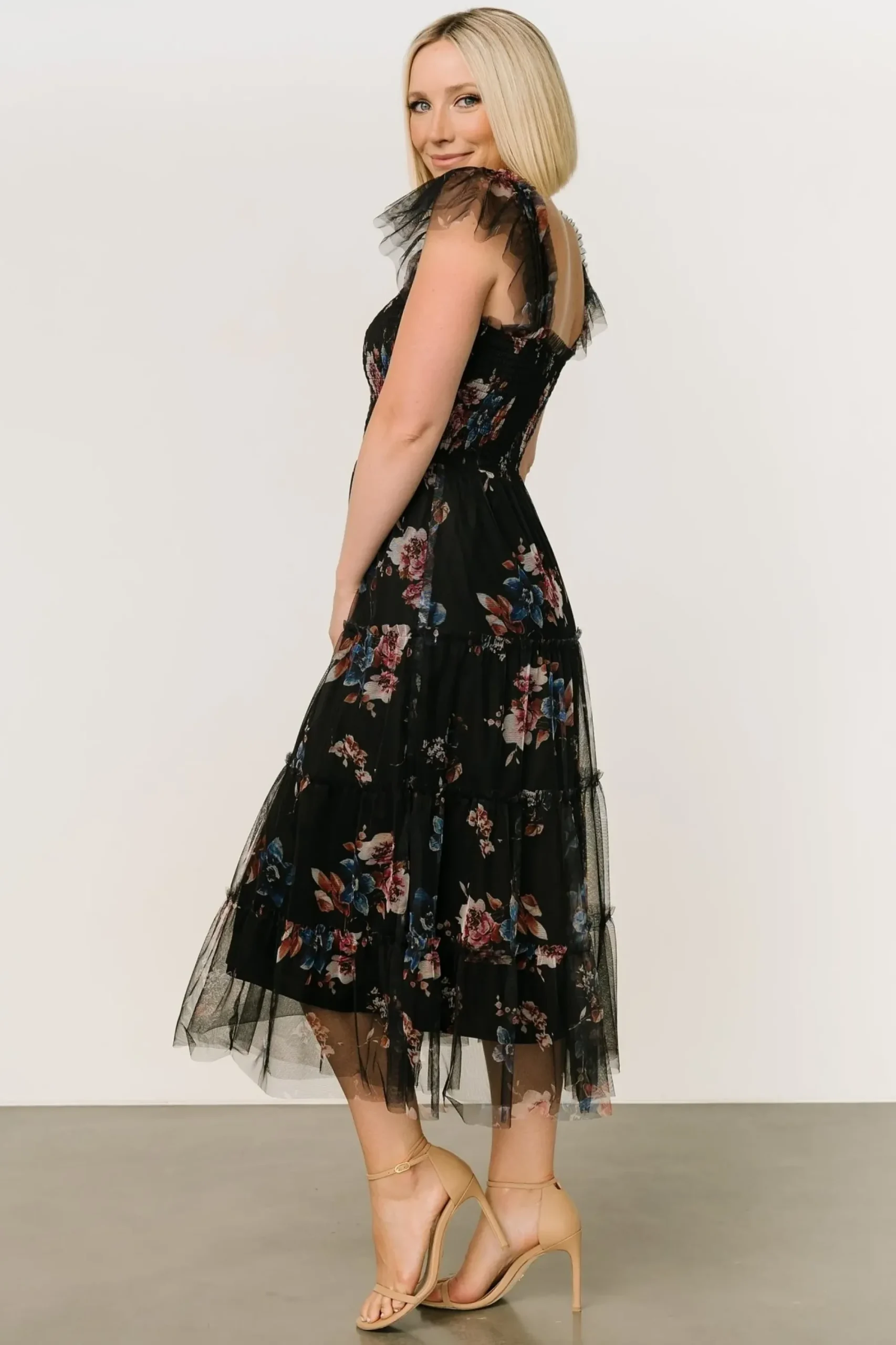 Clearance Baltic Born Clementine Tulle Midi Dress | Black Multi