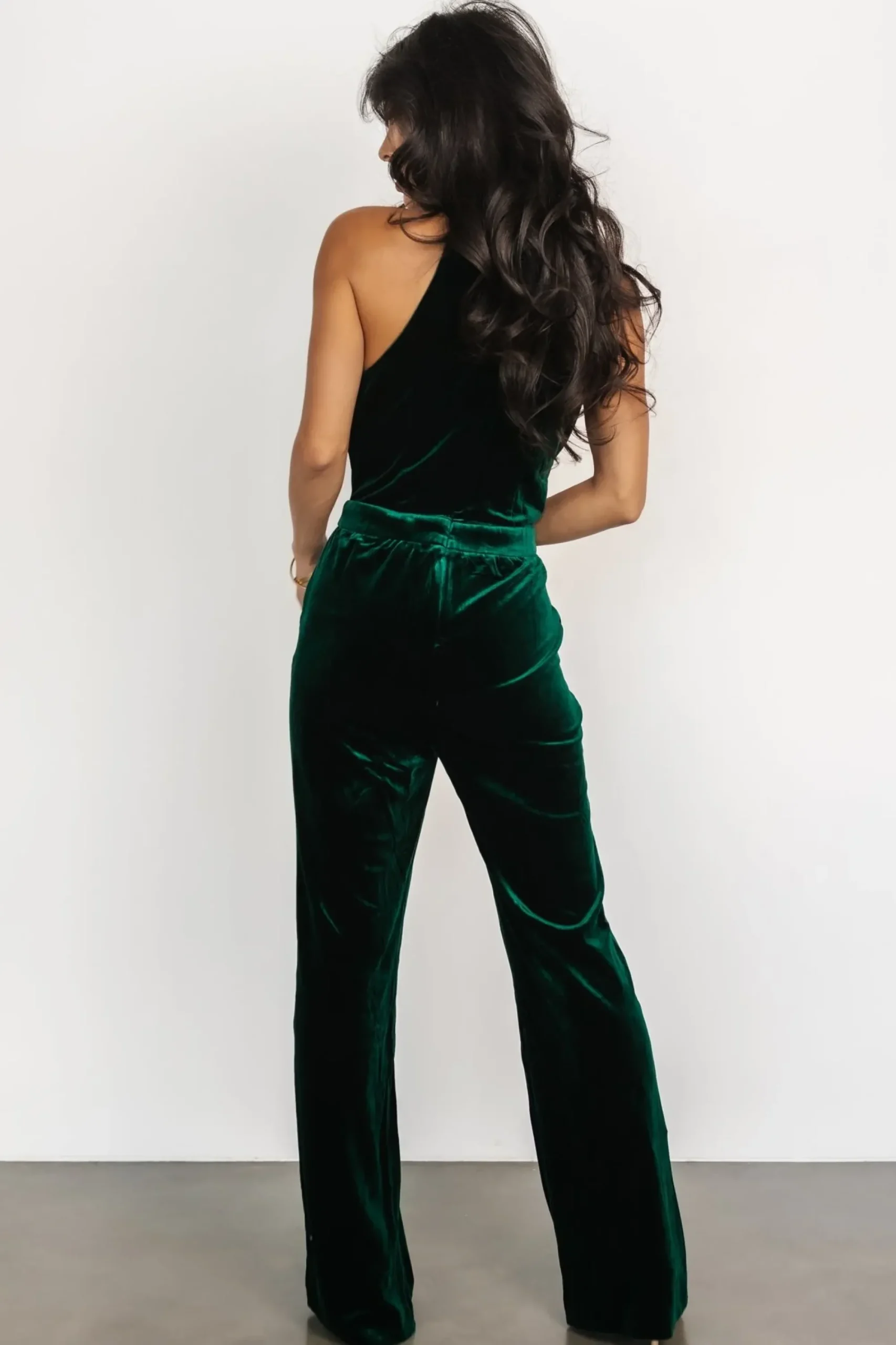 Clearance Baltic Born Cleopatra Velvet Jumpsuit | Dark Green