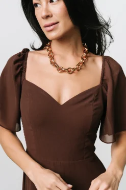 Sale Baltic Born Colette Sweetheart Midi Dress | Espresso