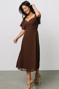 Sale Baltic Born Colette Sweetheart Midi Dress | Espresso
