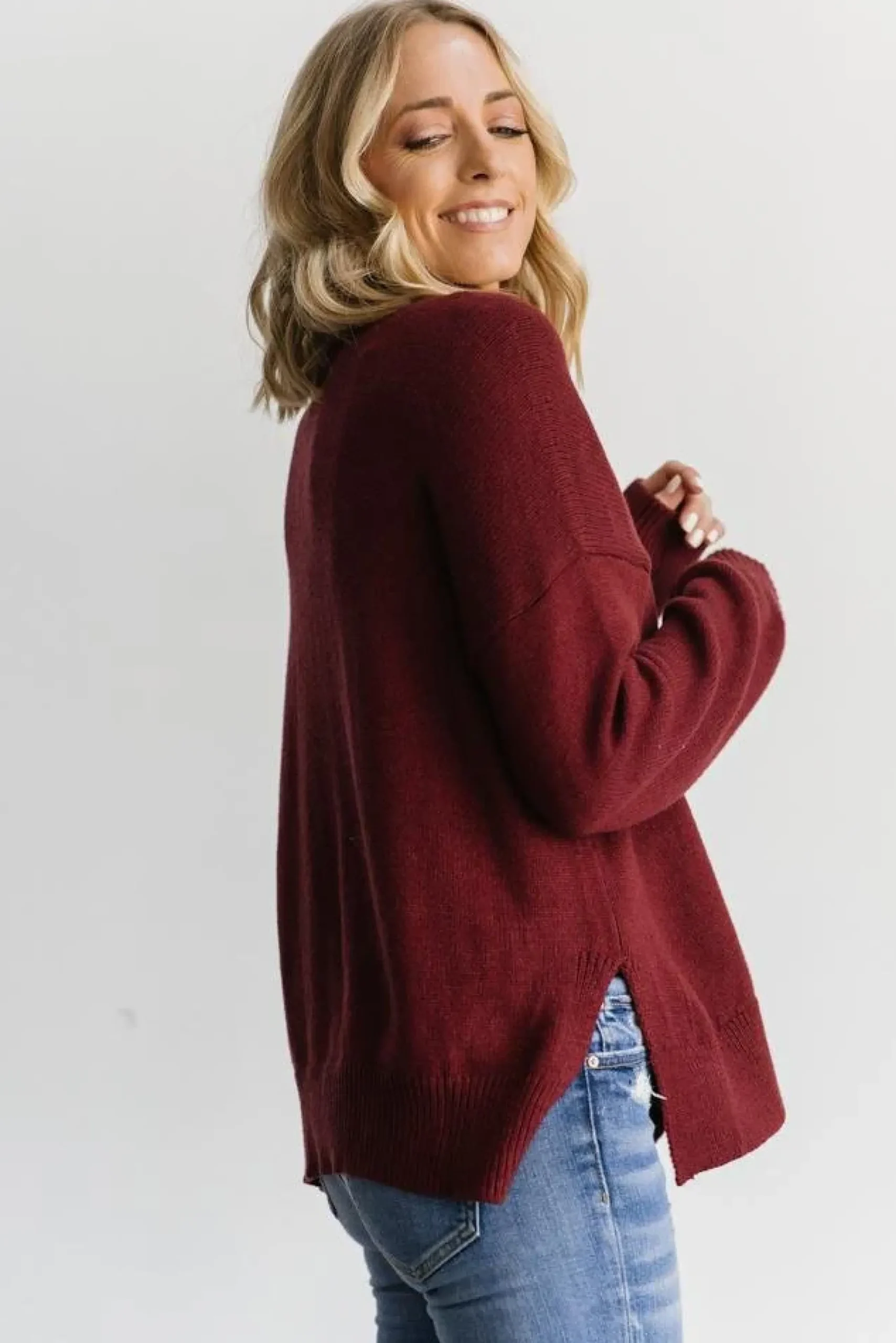 Hot Baltic Born Collins Knit Sweater | Burgundy
