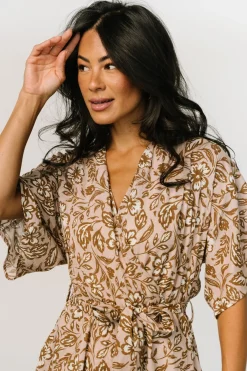 Hot Baltic Born Connor Romper | Taupe Floral