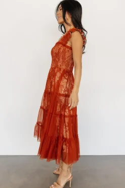 Best Baltic Born Cora Smocked Tulle Dress | Rust Floral