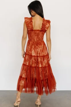 Best Baltic Born Cora Smocked Tulle Dress | Rust Floral