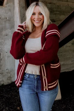 Sale Baltic Born Corbett Knit Cardigan | Burgundy