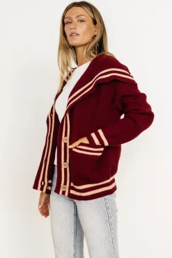 Sale Baltic Born Corbett Knit Cardigan | Burgundy
