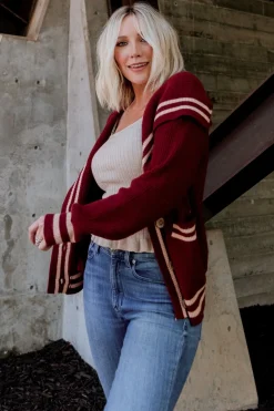 Sale Baltic Born Corbett Knit Cardigan | Burgundy