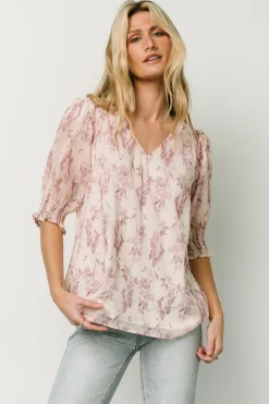 Best Baltic Born Cordova Top | Beige + Mauve Floral