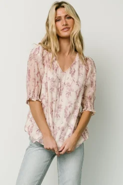 Best Baltic Born Cordova Top | Beige + Mauve Floral
