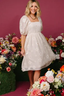 Outlet Baltic Born Daisy Short Dress | Vintage Cream Floral