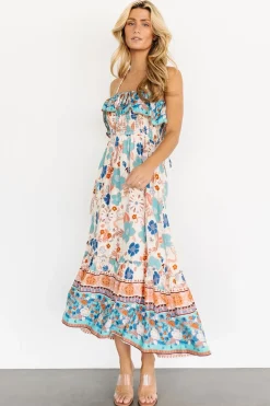 Clearance Baltic Born Dali Midi Dress | Natural + Blue Floral