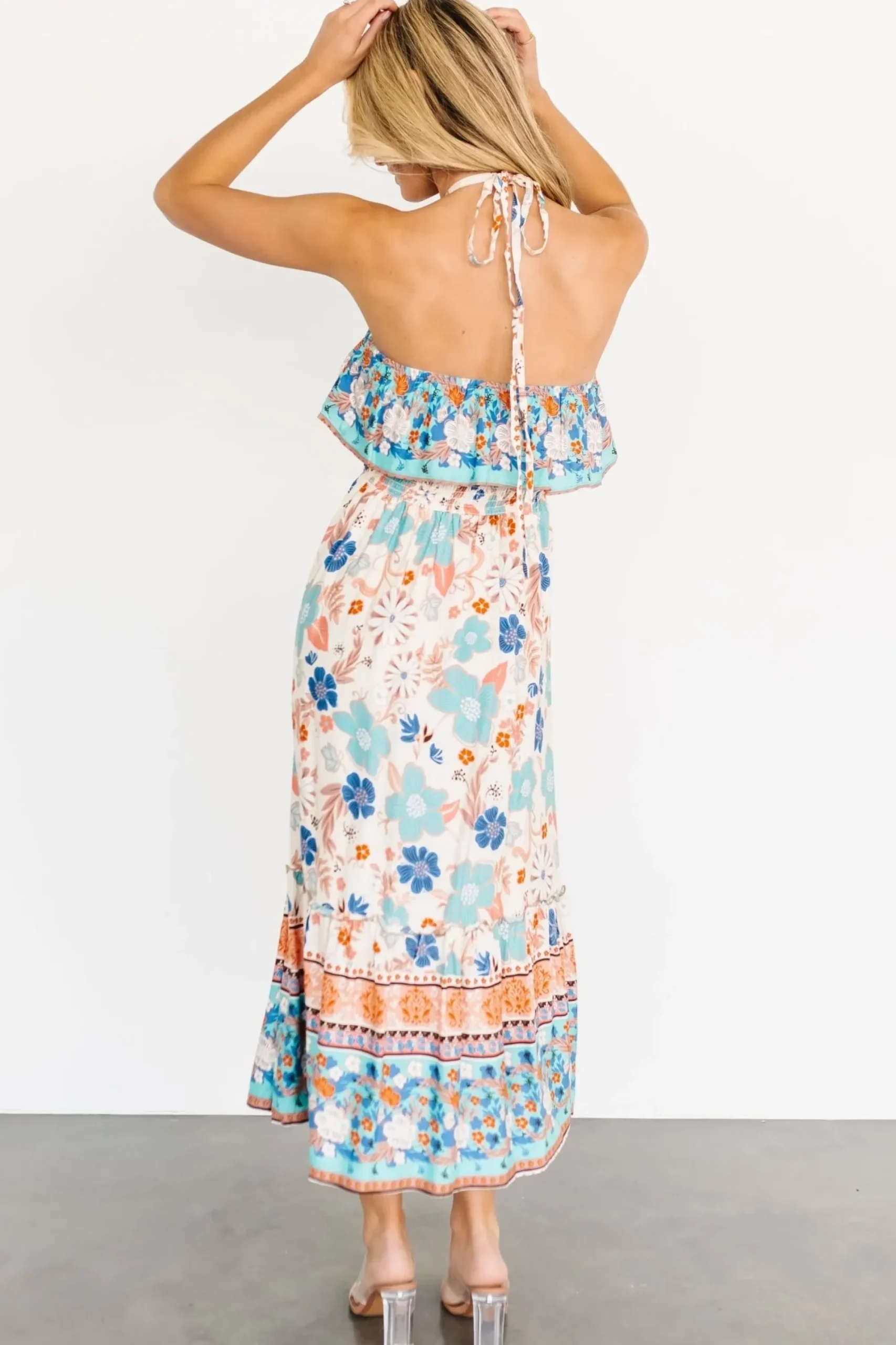 Clearance Baltic Born Dali Midi Dress | Natural + Blue Floral