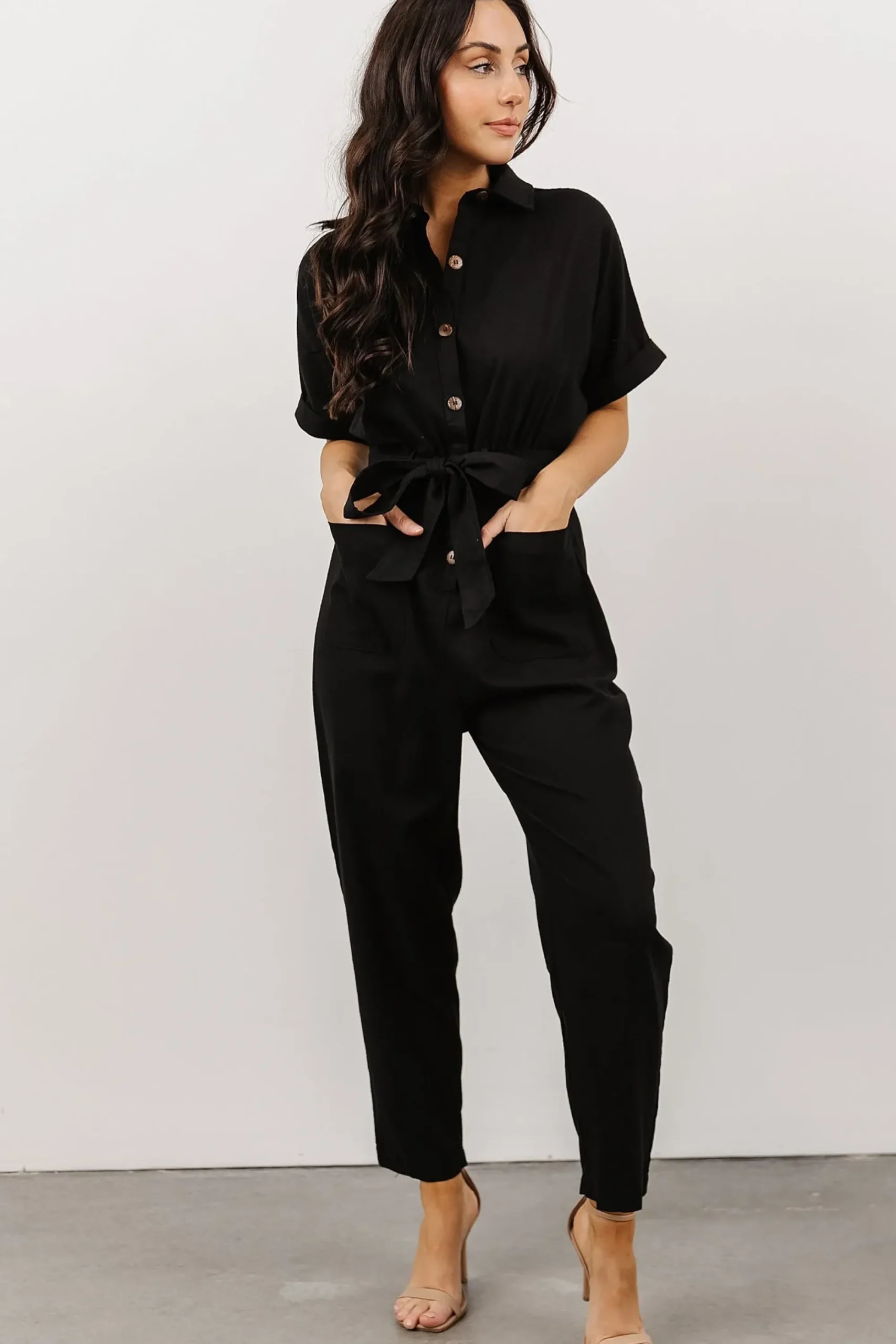 Outlet Baltic Born Dallas Button Up Jumpsuit | Black