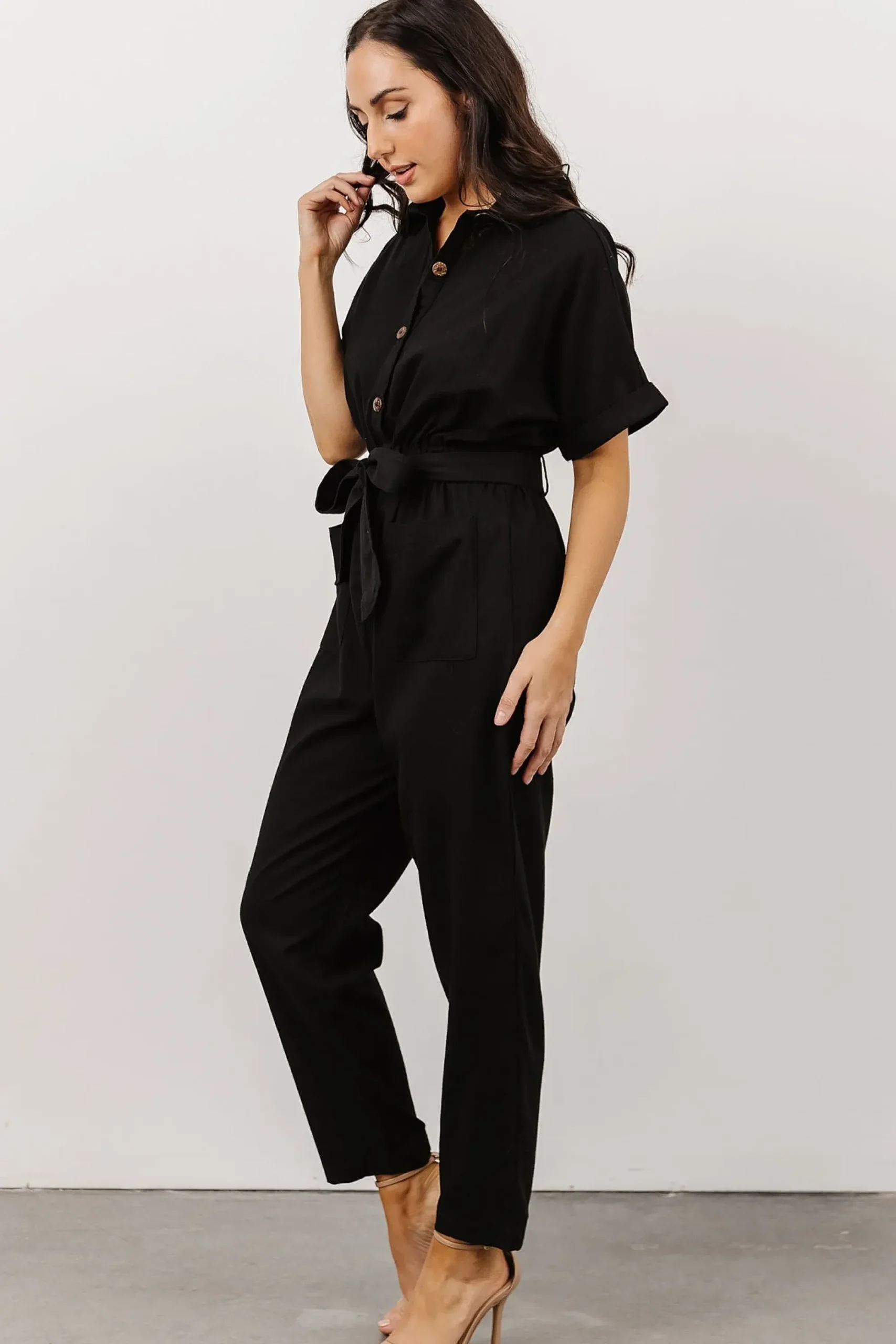 Outlet Baltic Born Dallas Button Up Jumpsuit | Black