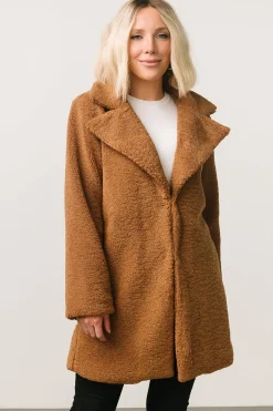 New Baltic Born Damien Sherpa Coat | Dark Camel