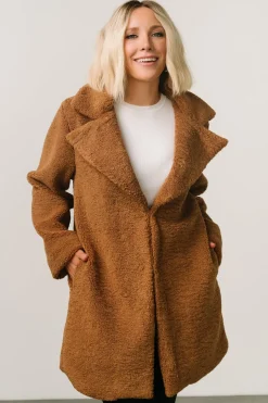 New Baltic Born Damien Sherpa Coat | Dark Camel