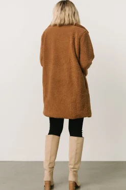 New Baltic Born Damien Sherpa Coat | Dark Camel