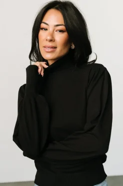 Sale Baltic Born Danica Turtleneck Knit Top | Black