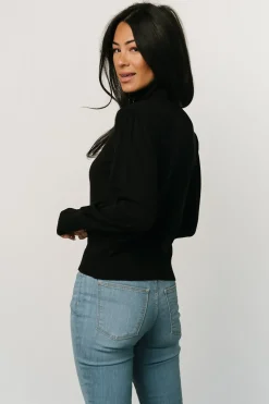 Sale Baltic Born Danica Turtleneck Knit Top | Black