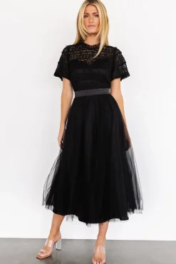 Outlet Baltic Born Darcy Tulle Midi Dress | Black