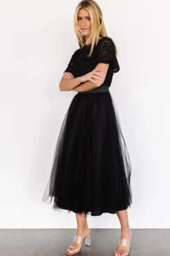 Outlet Baltic Born Darcy Tulle Midi Dress | Black