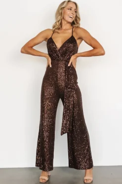 Outlet Baltic Born Darius Sequin Jumpsuit | Chocolate