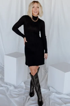 Hot Baltic Born Dastrup Ribbed Dress | Black