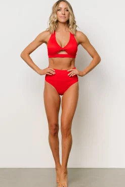 Best Baltic Born Del Mar Ribbed Bikini Bottom | Red
