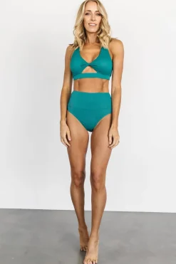 New Baltic Born Del Mar Ribbed Bikini Bottom | Jade