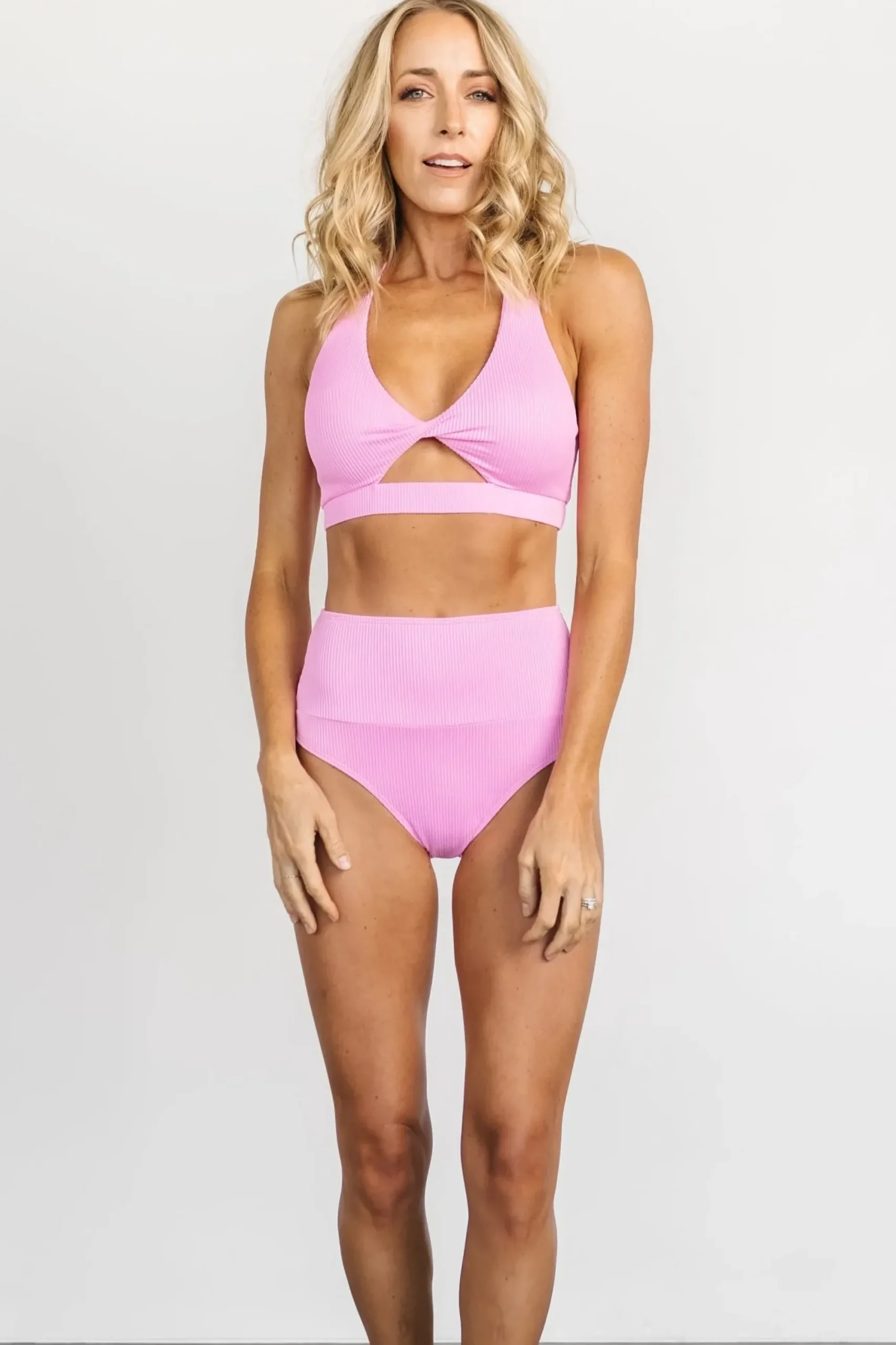 Discount Baltic Born Del Mar Ribbed Bikini Top | Pink