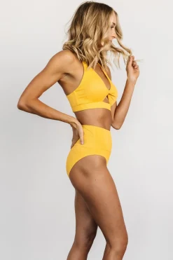 Outlet Baltic Born Del Mar Ribbed Bikini Top | Yellow