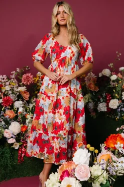 Fashion Baltic Born Denton Midi Dress | Red Multi