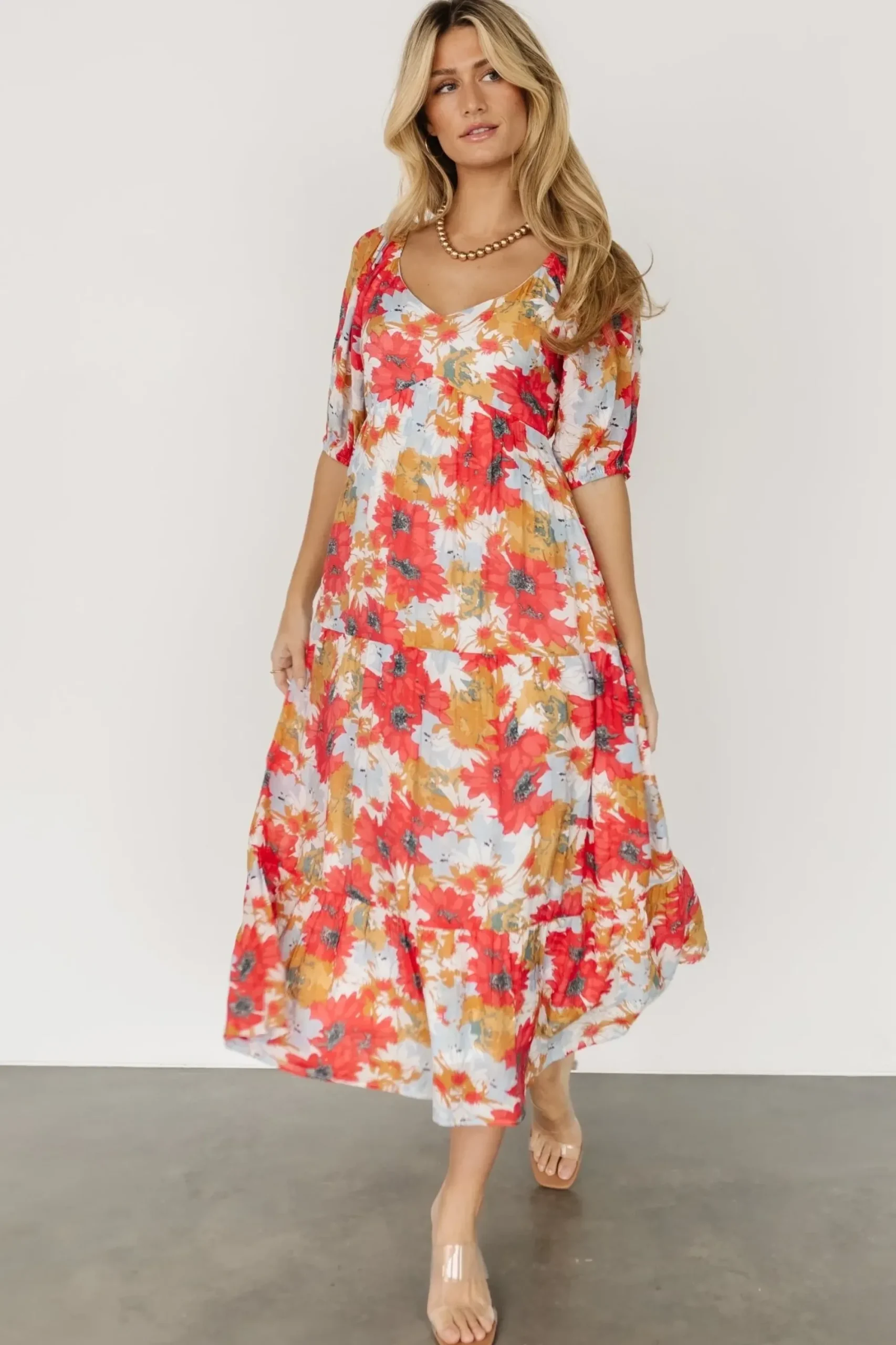 Fashion Baltic Born Denton Midi Dress | Red Multi