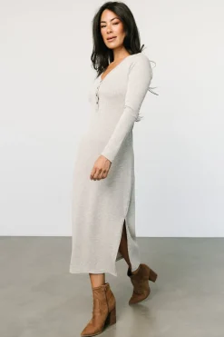 Online Baltic Born Denver Ribbed Midi Dress | Light Gray