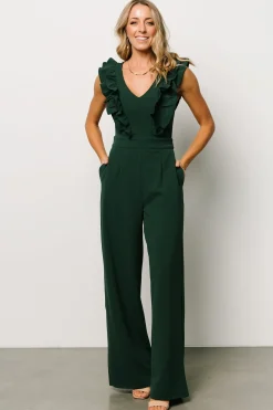 Fashion Baltic Born Descanso Ruffle Jumpsuit | Dark Green