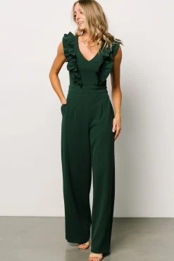 Fashion Baltic Born Descanso Ruffle Jumpsuit | Dark Green