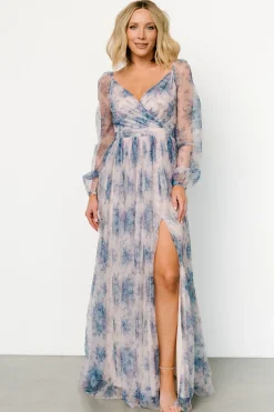 Discount Baltic Born Desiree Tulle Maxi Dress | Natural + Slate Floral