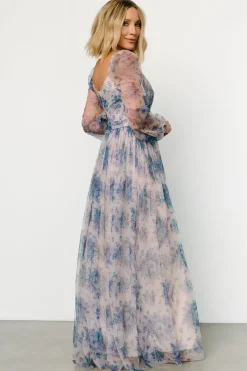 Discount Baltic Born Desiree Tulle Maxi Dress | Natural + Slate Floral