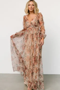 Outlet Baltic Born Desiree Tulle Maxi Dress | Taupe Floral