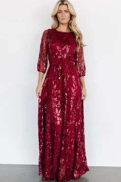 Clearance Baltic Born Destiny Sequin Maxi Dress | Wine