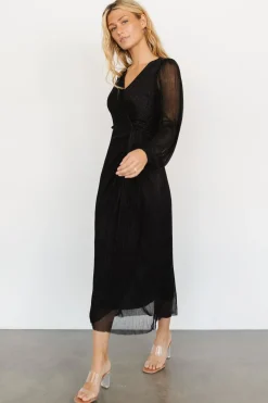 Discount Baltic Born Devlyn Pleated Dress | Black Shimmer